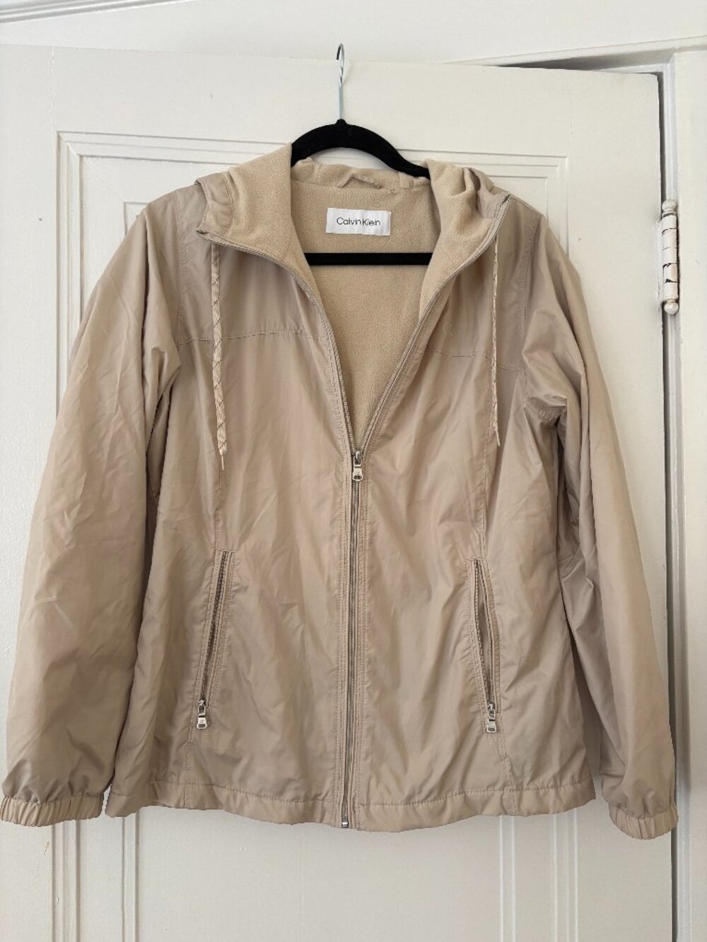 Calvin Klein Fleece Lined Windbreaker Hooded Jacket | Size Small